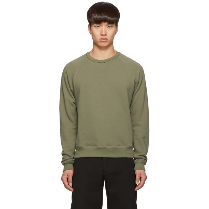 John Elliott Green Raglan Crew Sweatshirt John Elliott