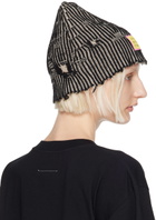 MM6 Maison Margiela Black & Beige Amended Bicolor Beanie