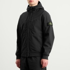 Stone Island Men's Soft Shell-R Hooded Jacket in Black