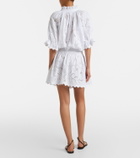 Juliet Dunn Embroidered cotton minidress