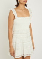 Loveshackfancy Colbera Lace-trim Cotton Mini Dress White