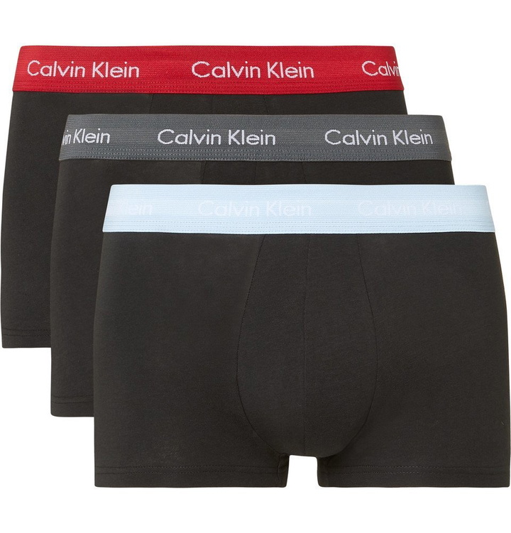 Photo: Calvin Klein Underwear - Three-Pack Stretch-Cotton Boxer Briefs - Black