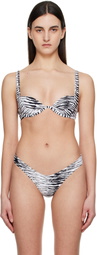 Miaou White & Black Cora Bikini Top
