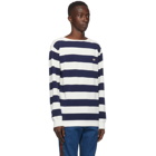 Gucci Blue and White Waffle Long Sleeve Sweatshirt