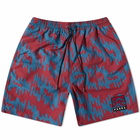 By Parra Men's Tremor Pattern Swim Short in Deep Red