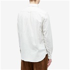 Beams Plus Men's Button Down Solid Flannel Shirt in Off White