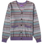 Fucking Awesome Men's Dill Painting Intarsia Cardigan in Purple