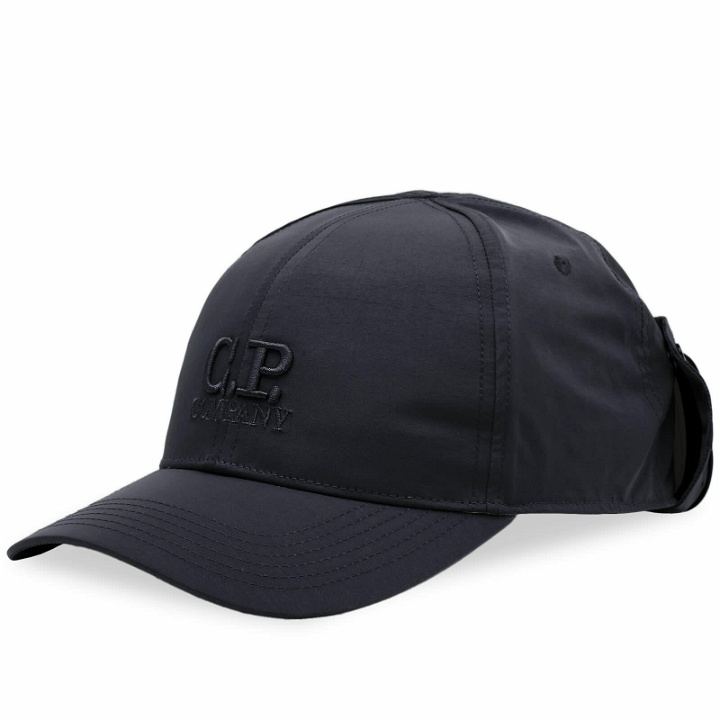 Photo: C.P. Company Men's Logo Goggle Cap in Total Eclipse