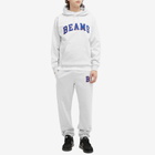 BEAMS Men's College Logo Hoodie in Ash Grey