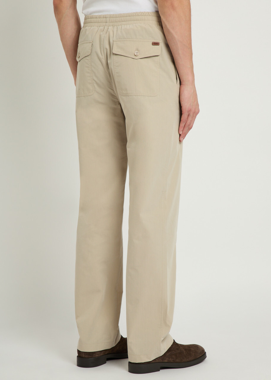 Tods Straight-leg Cotton-blend Trousers Beige