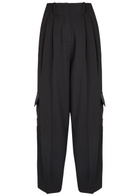 Wales Bonner Reverb Pleated Wool Gabardine Trousers Black