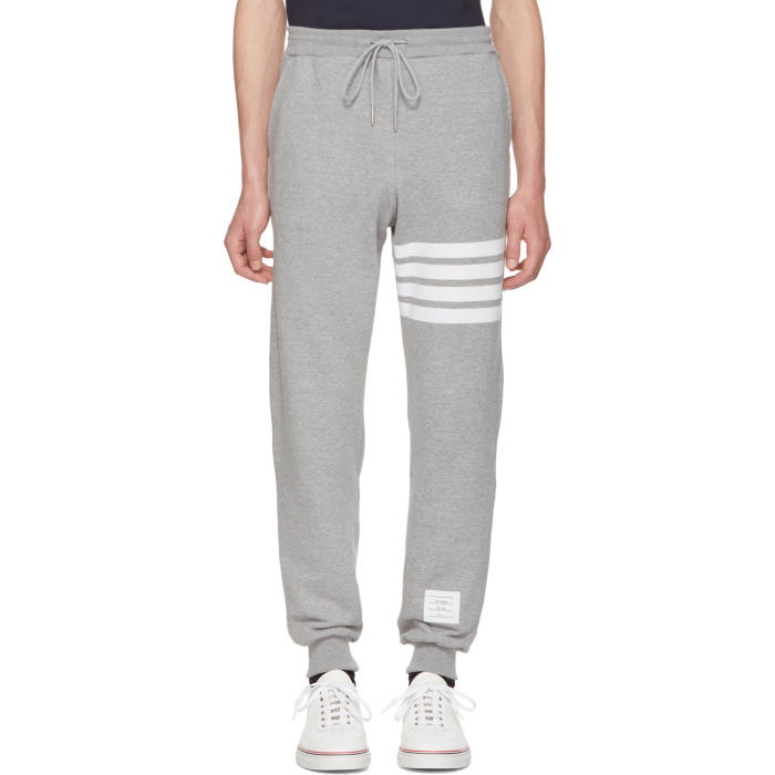 Photo: Thom Browne Grey Classic Four Bar Lounge Pants