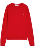Vivienne Westwood Alex Logo Wool and Cashmere-blend Jumper Red