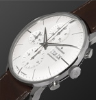 Junghans - Meister Chronoscope 40mm Stainless Steel and Leather Watch, Ref. No. 027412001 - White