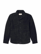 Officine Générale - Julien Camp-Collar Suede Overshirt - Blue