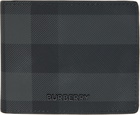 Burberry Black & Gray Check Wallet