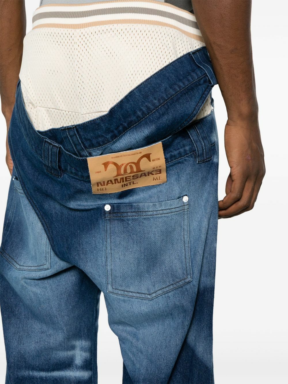 NAMESAKE Blue Del Layered Straight Jeans