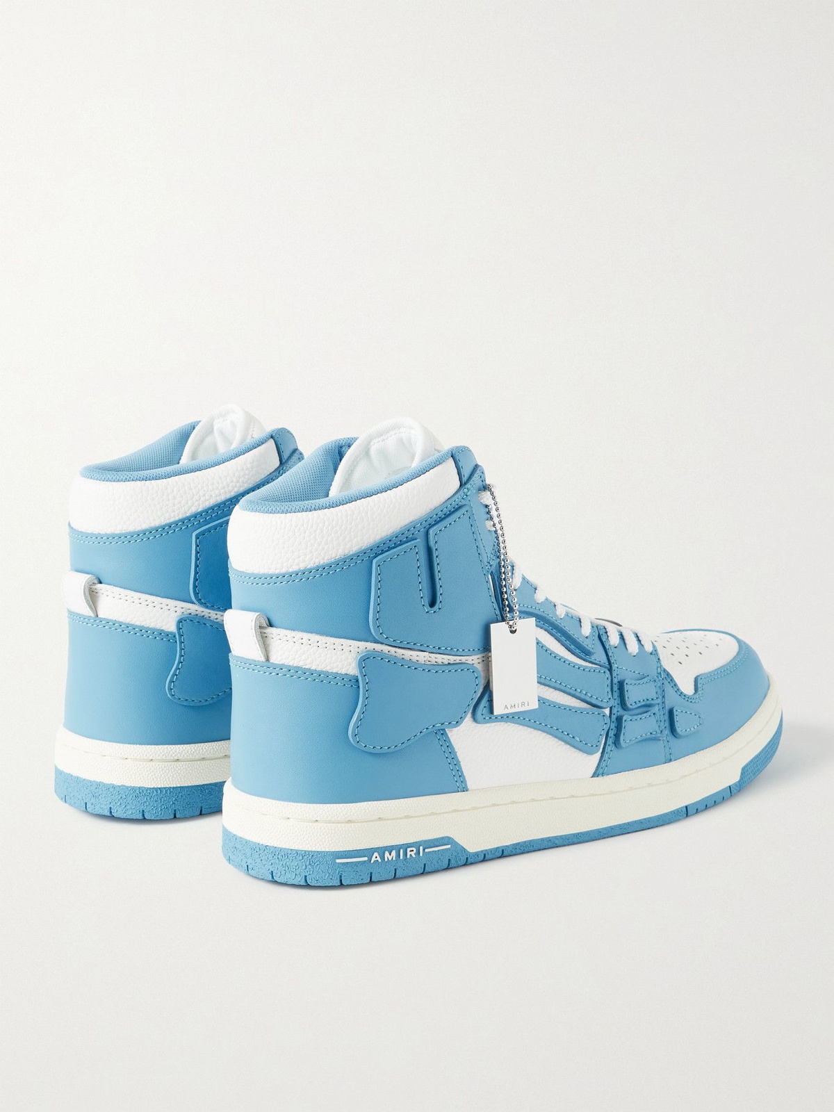 Amiri Skel-Top colour-block Leather and Denim Sneakers - Men - Blue Sneakers - EU 43