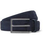 Hugo Boss - 3cm Navy Cedy Suede Belt - Navy