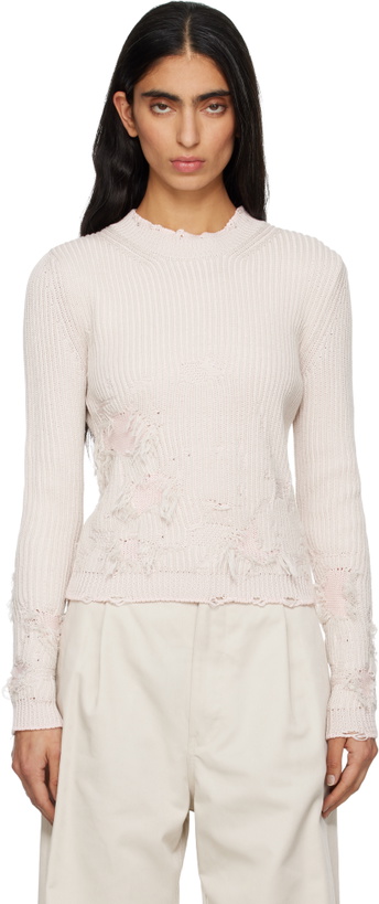 Photo: MM6 Maison Margiela Pink Amended Optical Ribs Sweater