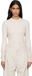 MM6 Maison Margiela Pink Amended Optical Ribs Sweater