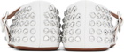ALAÏA White Strass Ballerina Flats