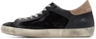 Golden Goose Black & Beige Suede Double Quarter Super-Star Sneakers