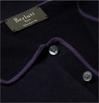 Berluti - Cotton and Linen-Blend Jersey Polo Shirt - Men - Navy