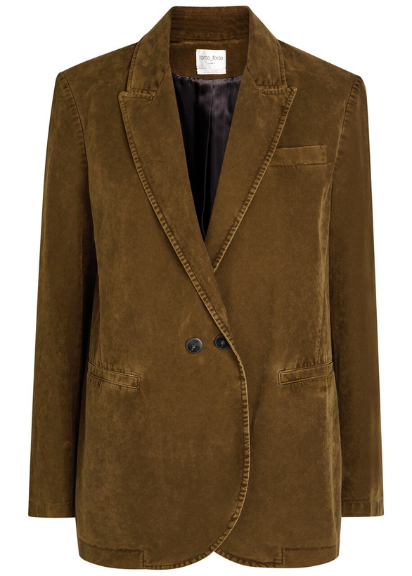 Photo: Forte_forte Double-breasted Velvet Blazer Gold