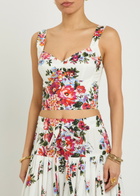 Dolce & Gabbana Floral-print Cotton-blend Bralette top White