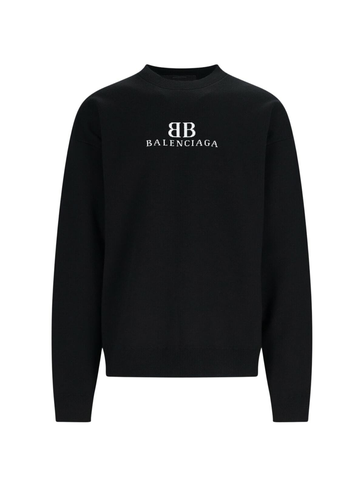 Balenciaga - Logo-Jacquard Cotton-Blend Sweater - Black