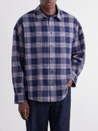The Elder Statesman - Checked Cotton Shirt - Blue