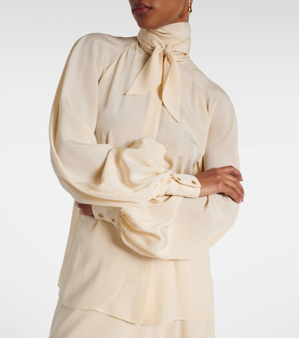 Loro Piana Valmy tie-neck silk blouse