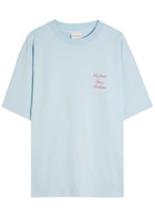 DRÔLE DE Monsieur Le T-shirt Slogan Logo-print Cotton T-shirt Light Blue