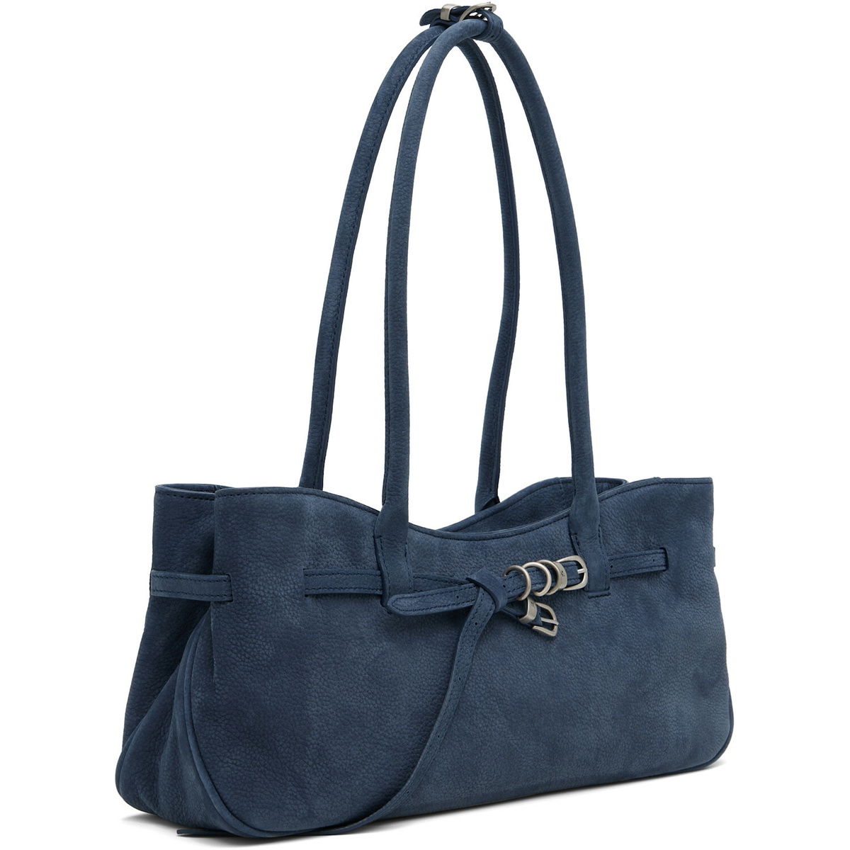 MARGESHERWOOD Navy Leather 'Grandma' Used Shoulder Bag
