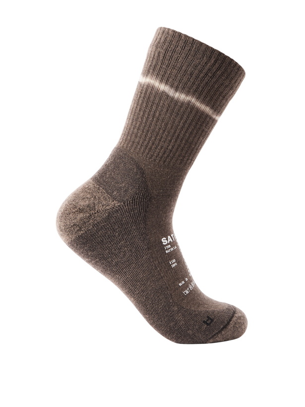 Photo: Satisfy - Stretch merino wool-blend socks - Black