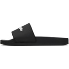 Palm Angels Black Classic Logo Pool Slides