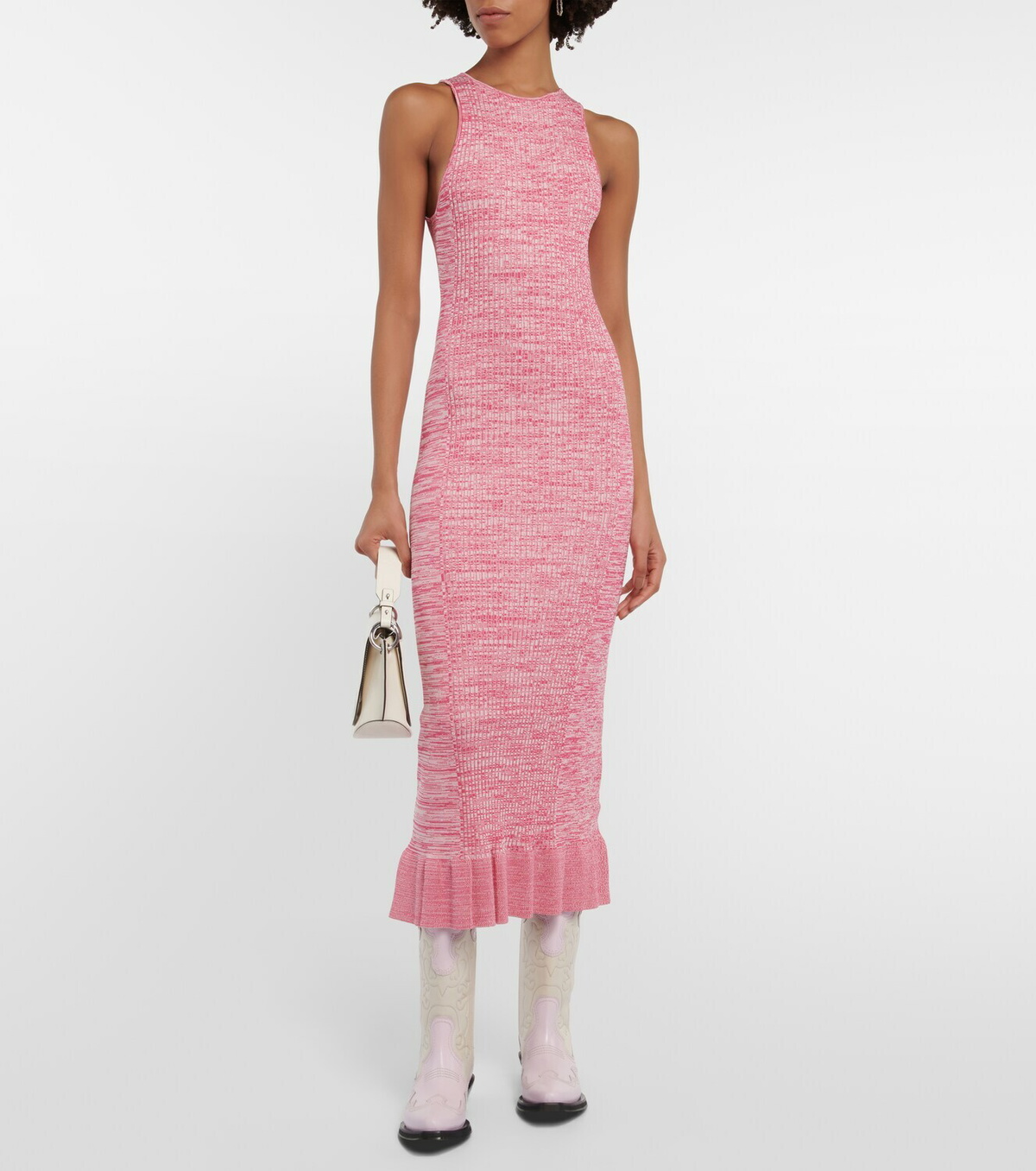 Ganni - Ribbed-knit midi dress GANNI