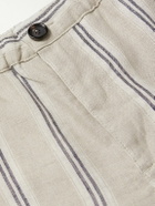 Oliver Spencer - Osborne Straight-Leg Striped Linen Shorts - Neutrals