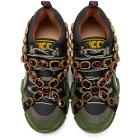 Gucci Green Removable Crystals Flashtrek Sneakers