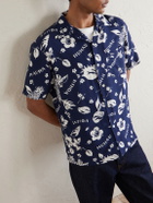 Hartford - Palmito Camp-Collar Printed Shirt - Blue