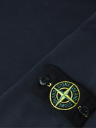 Stone Island - Logo-Appliquéd Garment-Dyed Cotton-Jersey Sweatshirt - Blue