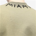 Palm Angels Men's Neck Logo Crew Sweat in Military Black