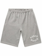 KENZO - Target Wide-Leg Logo-Print Cotton-Jersey Shorts - Gray