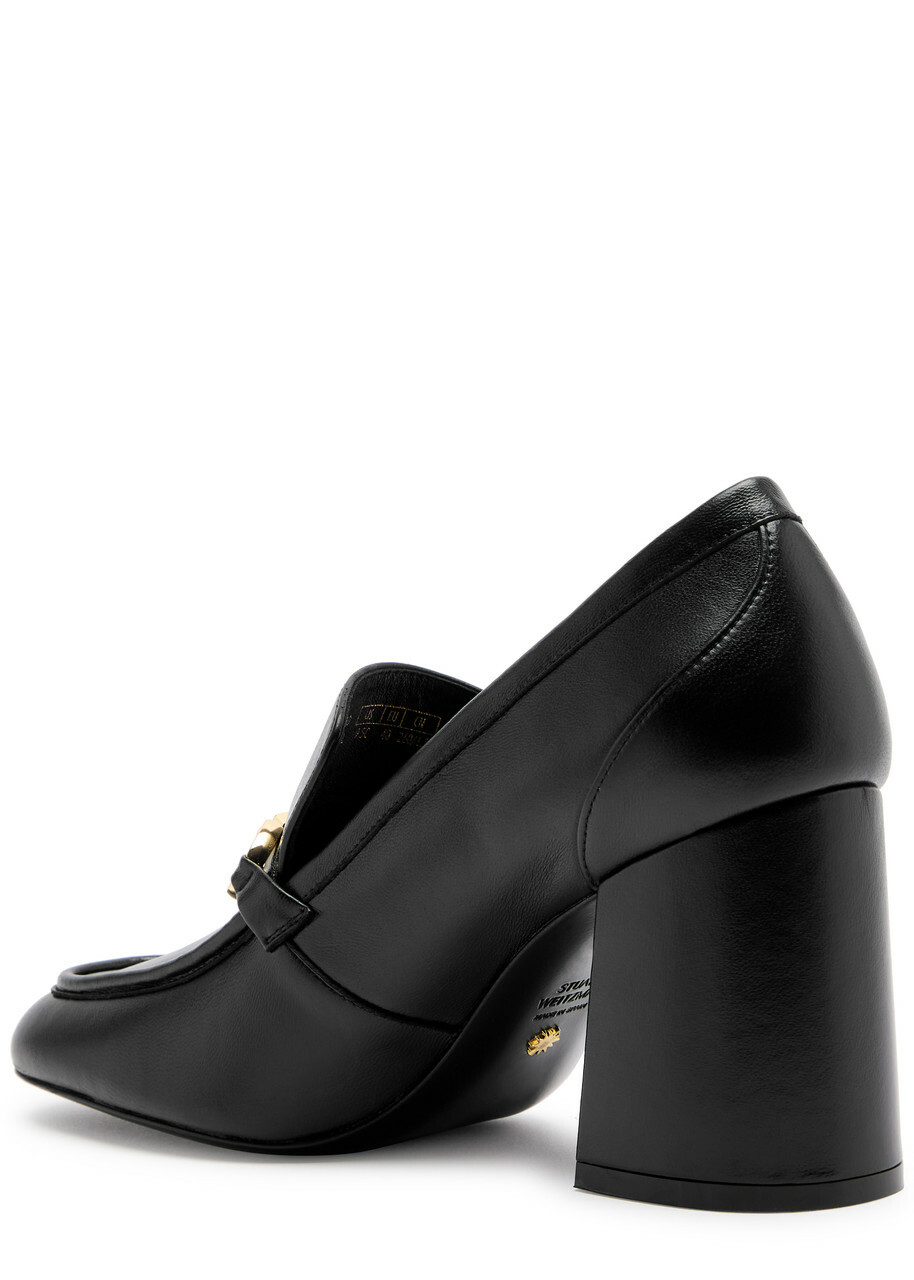 Stuart Weitzman Signature 85 Leather Loafers Black