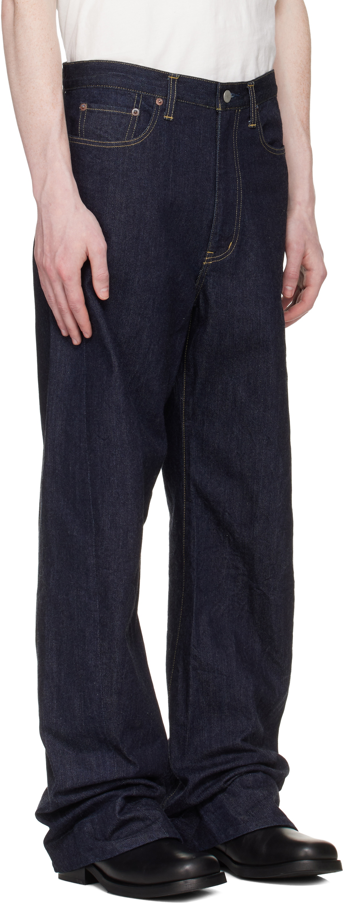 stein Navy Twist Cut Jeans