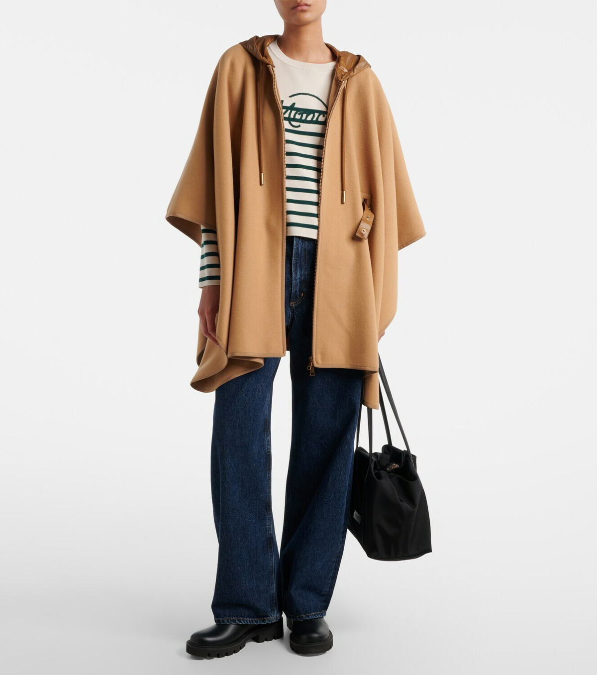 Moncler Belted wool-blend cape