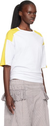 Dries Van Noten White & Yellow Loose Fit T-shirt