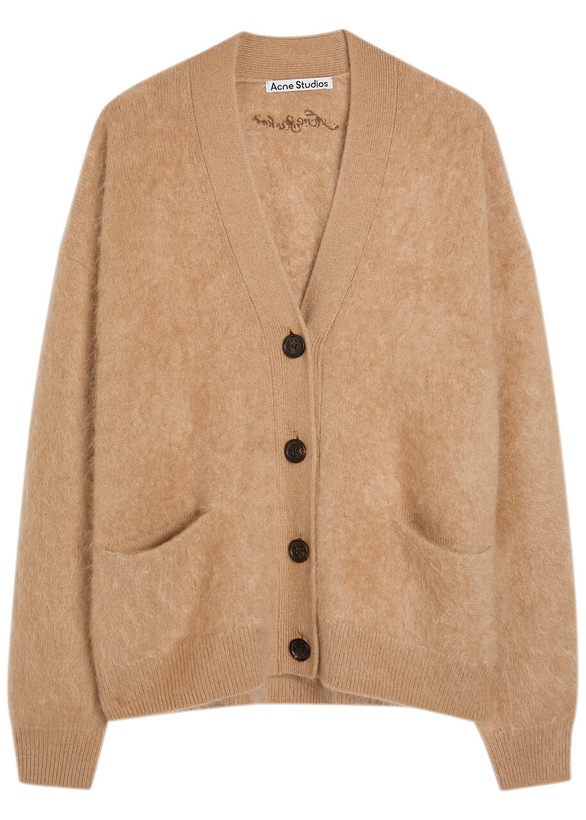 Photo: Acne Studios Brushed Cashmere Cardigan Light Brown