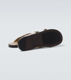 Dolce&Gabbana DG leather-trimmed canvas slides